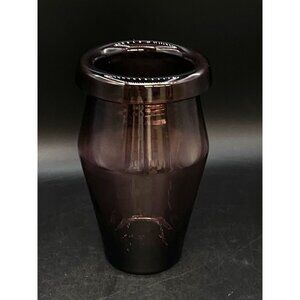 Scandinavian Art Glass Rolled Lip Edge Vase Amethyst Color 7 3/4”